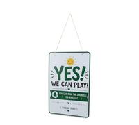 Iron Sign Plaque Sided Hanging Reversible Double Playtime Door