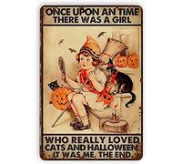 Iron Signs Aluminium Black Cat Christmas Not Easy To Deform Metal Sign Wear-Resistant And Durable Iron Poster Painting For Farmhouse Living Office 20X30Cm