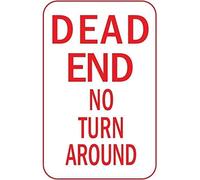 Iron Signs Dead End No Turn Around Fixings Included Metal Sign Retro Metal Tin Sign For Orchard Bar Kitchen 20X30Cm