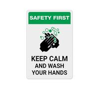 Iron Signs Safety First Keep Calm And Wash Your Hands Not Easy To Rust Posteration Fixings Included Metal Tin Sign For Pub Bar Garage 20X30Cm