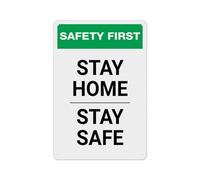 Iron Signs Safety First Stay Stay Safe Wear-Resistant And Durable Metal Tin Sign Not Easy To Deform Metal Sign For Coffee Pub Bathroom 20X30Cm