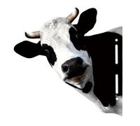 Iron Silhouette In The Shape Of A Cowhead, Sleeper Cow,Lawn Decoration Funny Stealth Cattle Statue | Creative Metal Outdoor Garden Decoration, Modern Artworks,