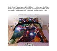(Iron, Single) The Printing Avengers Single Double King Duvet Cove Bedding For Home Polyester