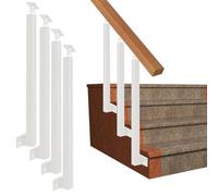 Iron Stair Baluster Posts with Flat & Adjustable 270° Angle Bracket,Banister Column,Indoor Square Metal Hand Railing Spindles for Attics,Decks,Patio,Fences,Side Mount(Size:95cm/37.4in,Color:4 Pack)