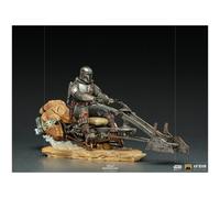 Star Wars Star Waes The Mandalorian And Grogu On Speeder Art Scale Figure