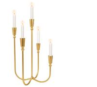 Iron Tabletop Candelabra 45cm Metal Candelabra Candle Holder, Retro Candlestick Holders for 5 Dinner Candles, Cast Iron Tabletop Candelabras for Dining Room, Living Room or Mantel Decor