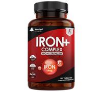 Iron Tablets Complex High Strength Active Supplements + Vitamins C B12
