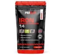 Iron Tablets High Strength 14mg - 365 Tablets - Vegan Energy Tablets for Tiredness and Fatigue - High Absorption Iron Supplements for Women and Men - Made in The UK by PROELITE