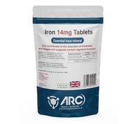 Iron Tablets High Strength 14mg - Ferrous Fumarate 60 Vegan Elemental Iron Supplements for Women & Men, Energy Tablets, Reduces Tiredness and Fatigue -Vitamin, Made in The UK