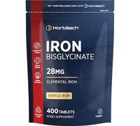 Iron Tablets High Strength 28mg | 400 Tablets (6+ Months Supply) | Supplement for Men & Women | Elemental Iron from Ferrous Bisglycinate | by Horbaach