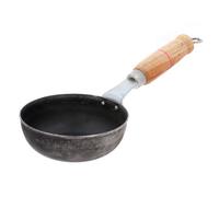 Iron Tadka Pan With Wooden Handle Indian Spice Roasting Spoon
