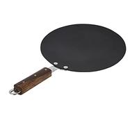 Iron Tawa Tava Non-Stick Pan Concave Black Iron Heavy Duty Crepe Pancake Chapati Roti Dosa Tawa Tava Non Stick Coating Concave Pan Griddle Wooden Handle 30cm