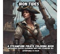 Iron Tides A Steampunk Pirate Coloring Book: 50 Mechanical Pirates, Clockwork Ships and Steampunk Sea Adventures to Color