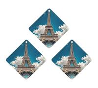 Iron Tower Car Air Freshener, 3 Pcs Rhombus Hanging Air Freshener Cards, Long Lasting Fragrance Scented Cards for Car, Home, Office Gray-style