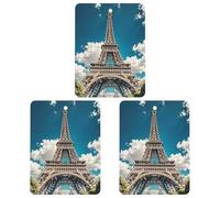 Iron Tower Car Air Freshener, 3 Pcs Square Hanging Air Freshener Cards, Long Lasting Fragrance Scented Cards for Car, Home, Office White-style