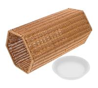 Iron Umbrella Holder with PP Fabric Woven Sto Bucket for Indoor Use - Perfect for Folding Umbrellas and Walking Stic Ideal for Entryway and Office Decor