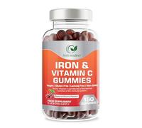 Iron & Vitamin C Gummies for Adults & Kids - Immune and Energy Support Supplement, Natural Cherry Flavour, Gluten Free, Lactose Free, Non-GMO, 150 Chewable Vegan Gummies (5 Month Supply)