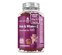 Iron & Vitamin C Gummies for Kids - 4 Months Supply - 120 Gummies - Natural Mixed Berry Flavour - Kids Iron for Energy & Immune System - Vegan Supplements - No Aftertaste