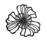 Iron Wall Decoration Floral Wall Hanging Decor Home Office Decor, Modern Wall Ornament Metal Wall Art for Hotel Kitchen, Black Large