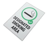 Iron Wall Smoking Area Sign for Public Spaces and Doors | Wall Mounted Indicator, Handwriting and Smooth Surface, Easy Cleaning for Halls, Weddings