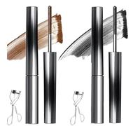 Iron Wand Mascara, 3D Curling Eyelash Mascaras, Waterproof Washable Extra Slim Metal Bristleless, Lengthening, Thick, False Lash Effect, Long Lasting, No smugded, No Flaking, No Clumping (2PCS)