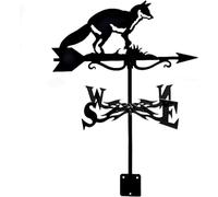 Iron Weather Vane Weather Vane Wind with Arrow Stainless Steel Creative Sculptures Ornament Weathercock Direction Indicator Garden Stake Art Decor-Fox