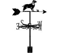 Iron Weathervane Metal Dog Animals Ornament Wind Vane Retro Farm Scene Weather Vane Patio Yard Direction Indicator-Springer Spaniel