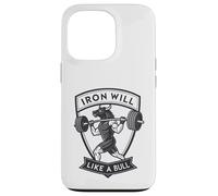 Iron Will Like a Bull Motivational Strength Art Case for iPhone 13 Pro