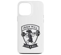 Iron Will Like a Bull Motivational Strength Art Case for iPhone 13 Pro Max