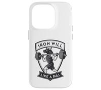 Iron Will Like a Bull Motivational Strength Art Case for iPhone 14 Pro