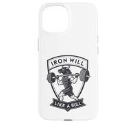Iron Will Like a Bull Motivational Strength Art Case for iPhone 15