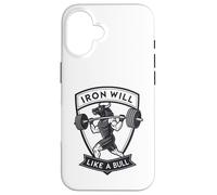 Iron Will Like a Bull Motivational Strength Art Case for iPhone 16