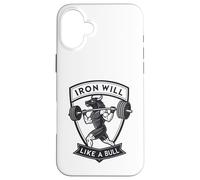 Iron Will Like a Bull Motivational Strength Art Case for iPhone 16 Plus