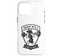 Iron Will Like a Bull Motivational Strength Art Case for iPhone 16 Pro Max