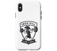 Iron Will Like a Bull Motivational Strength Art Case for iPhone X/XS