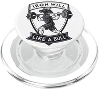 Iron Will Like a Bull Motivational Strength Art PopSockets PopGrip for MagSafe