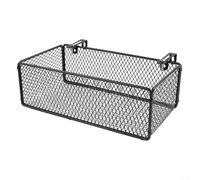 Iron Wire Hanging Bedside For Caddy, Adjustable Dorm Room Organizer Shelf with Hook, Space Saving Metal Storage Basket for Student Bedroom, Black(Black)