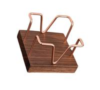 Iron Wire Note Block Stand with Wood Base Desk Notepads Storage Box Memo Pad Organizers Stand for 94x94mm Organizers for Pen