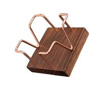 Iron Wire Note Stand with Wood Base Storage Box Memo Pad Block Paper for Desk Organization 94x94mm Note Storage Box