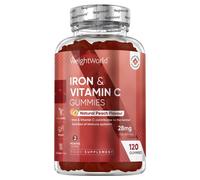 Iron Gummies with Vitamin C - 28mg - 120 Ferrous Fumarate Gummies (2 Months Supply) - Tasty Alternative to Iron Tablets - Immunity & Energy Supplements - Vegan Iron Supplements for Women & Men