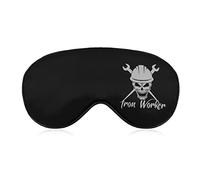 Iron Worker Skull Sleep Eye Mask Soft Eye Covers Blocking Lights Blindfold with Adjustable Strap for Travel Nap