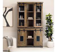 Iron Works Display Cabinet - Mango Wood - 4 Door