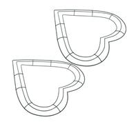 Iron Wreath Frame 2pcs Heart Shaped for Wall Hanging and Flower Decor | Green Metal Hoop Suitable for Artificial Flowers, Bedroom Styling, Weddings, Christmas, New Year and Valentine's Day