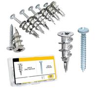 Iron Zinc Self-Drilling Drywall Anchors Kit | 50 Sets for Hanging Mirror Artwork Wall Clocks Plasterboard