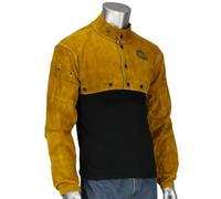 IRONCAT 7000 Cowhide Leather Welding Cape Sleeve - Golden Yellow, Large Size Cape Jacket with Heat Resistance. Welding Gears