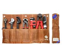 IRONCUBE Tool Organizer Bag, 6 Pockets Wax Canvas Weatherproof Roll-Up Pouch for Hand Tools