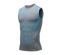 Ironfit Shirt, Compression Shirt Men, Slimming Body Shaper Vest, Men's Athletic Sleeveless Shapewear Shirts, Tummy Tank Top (806 Vest Gray,M)