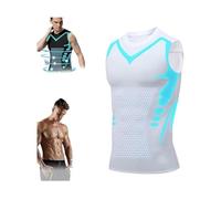 Ironfit Shirt Men,Muscle Memory Support Straightener,2025 New Shaping Sleeveless Shirt Compression Vest Crewneck Tummy Control Undershirts to Shape Your Body,Energy & Strength (White, L)