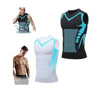 Ironfit Shirt Men,Muscle Memory Support Straightener,2025 New Shaping Sleeveless Shirt Compression Vest Crewneck Tummy Control Undershirts to Shape Your Body,Energy & Strength (Black+White, 5XL)