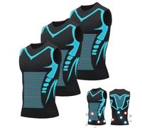 Ironfit Shirt, V Boost Men Shirt, IronFit v2, Crewneck Tummy Control Undershirts, Confidence and Strength for You (M,3pcs,Black)